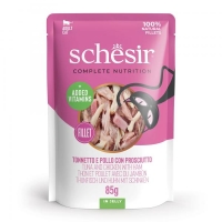 Schesir Pouch Complete Nutrition Tunjevina, piletina i šunka u želeu 85 g