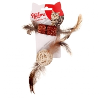 Natura Furry Teeth Scratcher and Bamboo Ball Cat Toy 25 cm