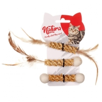 Natura Hairy Thin Cat Teething Triple Toy 10 - 20 cm