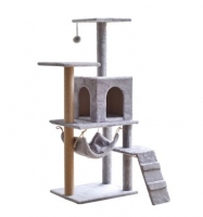 Grebalica za mačke sa ljuljaškom Siva 50x40x125 cm