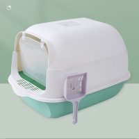 Toalet za mačke Enclosed Cat Box Awhao Zeleni 50x35x35 cm