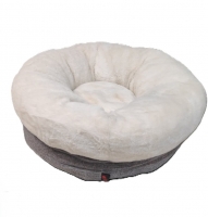 PetJungle krevet za pse i mačke Okrugli Sivi 45x45x20 cm