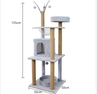 Grebalica za mačke sa providnom ležaljkom Maxi 50x50x155 cm